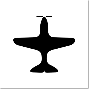 Black simple airplane design Posters and Art